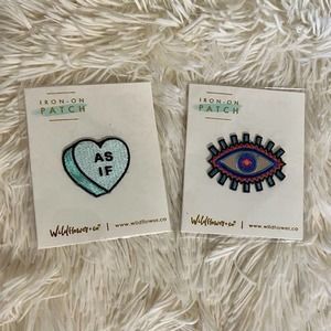 Bundle 3/$10 LAST CHANCE! Set of 2 Iron on Patches - Evil Eye - As If Heart